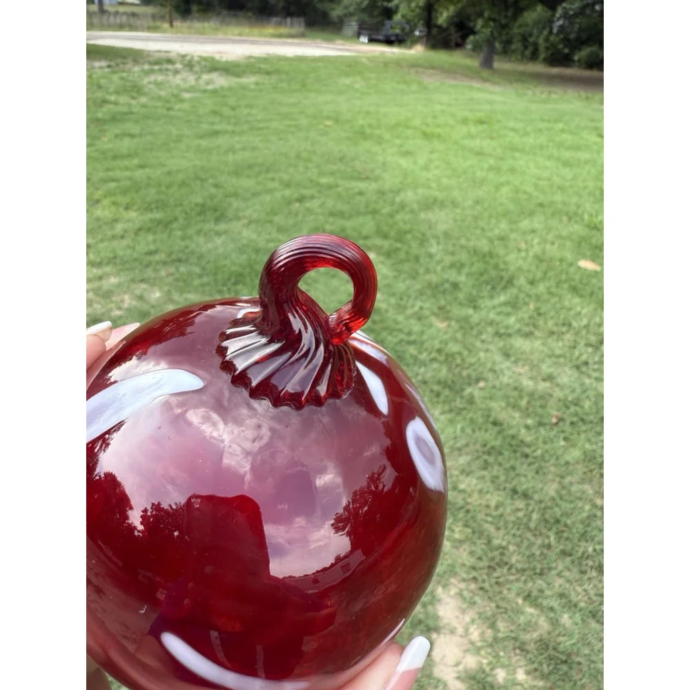 Original Mt. St. Helen's Ash Glass Teardrop Red Hanging Ornament Vintage